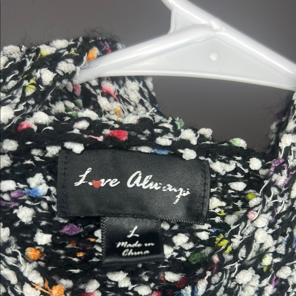 Black and White/ Color specked Hooded Sweater - Picture 6 of 7